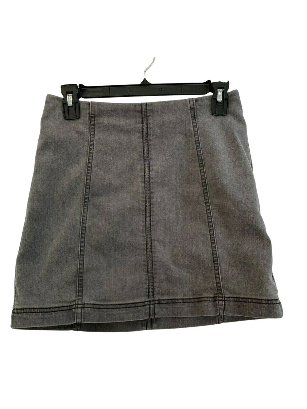 Free People Modern Femme Denim Mini  Skirt  Gray Size 4